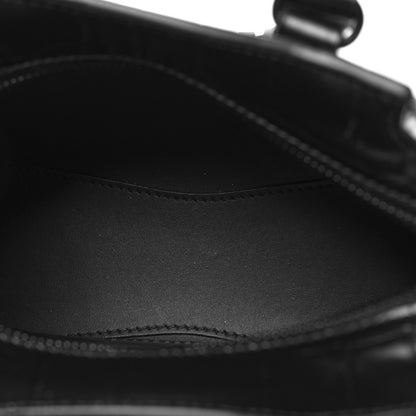 Balenciaga Semi Shiny Calfskin Crocodile Embossed Neo Classic Black Hardware Nano City Crossbody Black 5 of 9