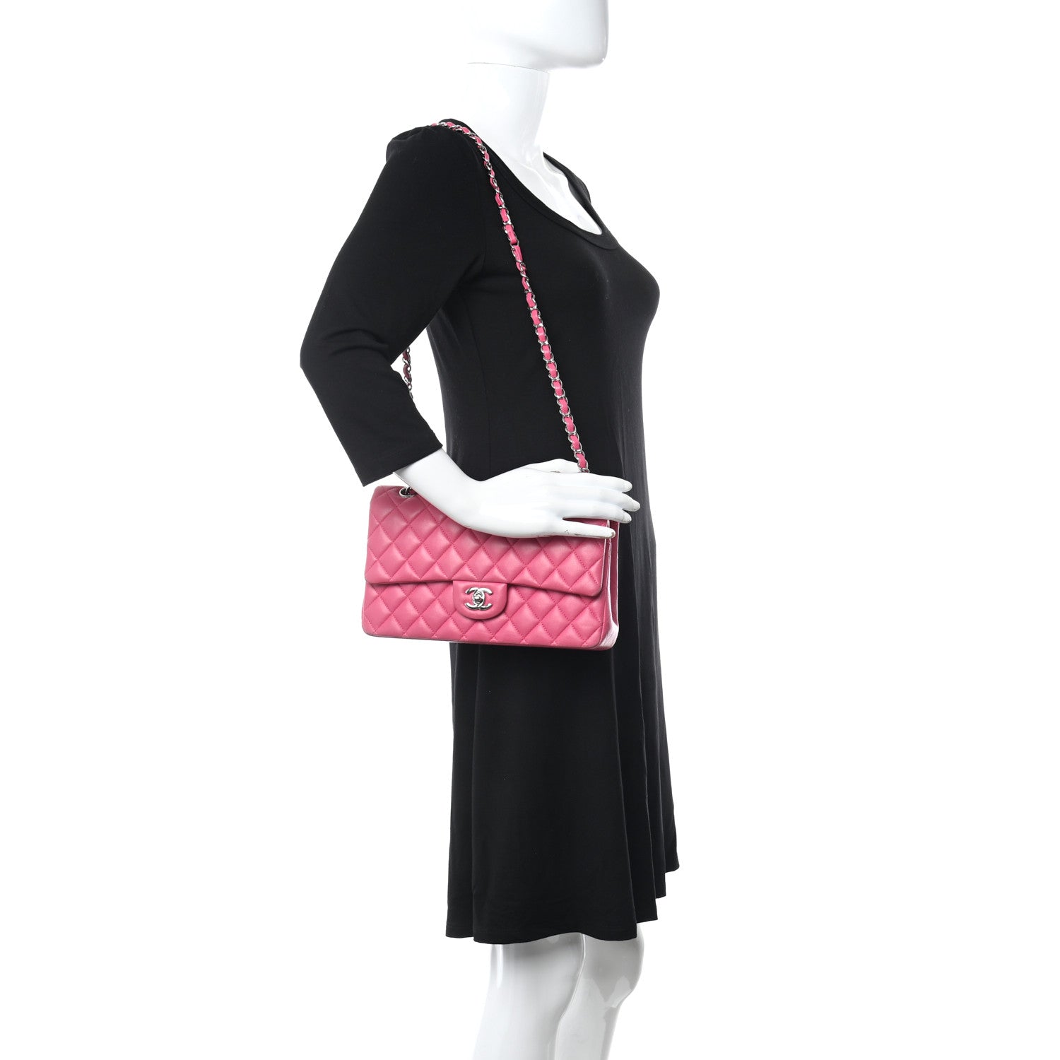 Chanel Lambskin Quilted Medium Double Flap Pink 2 of 17