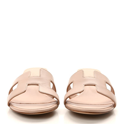 Hermes Calfskin Oasis Sandals 37.5 Beige Nude 2 of 8
