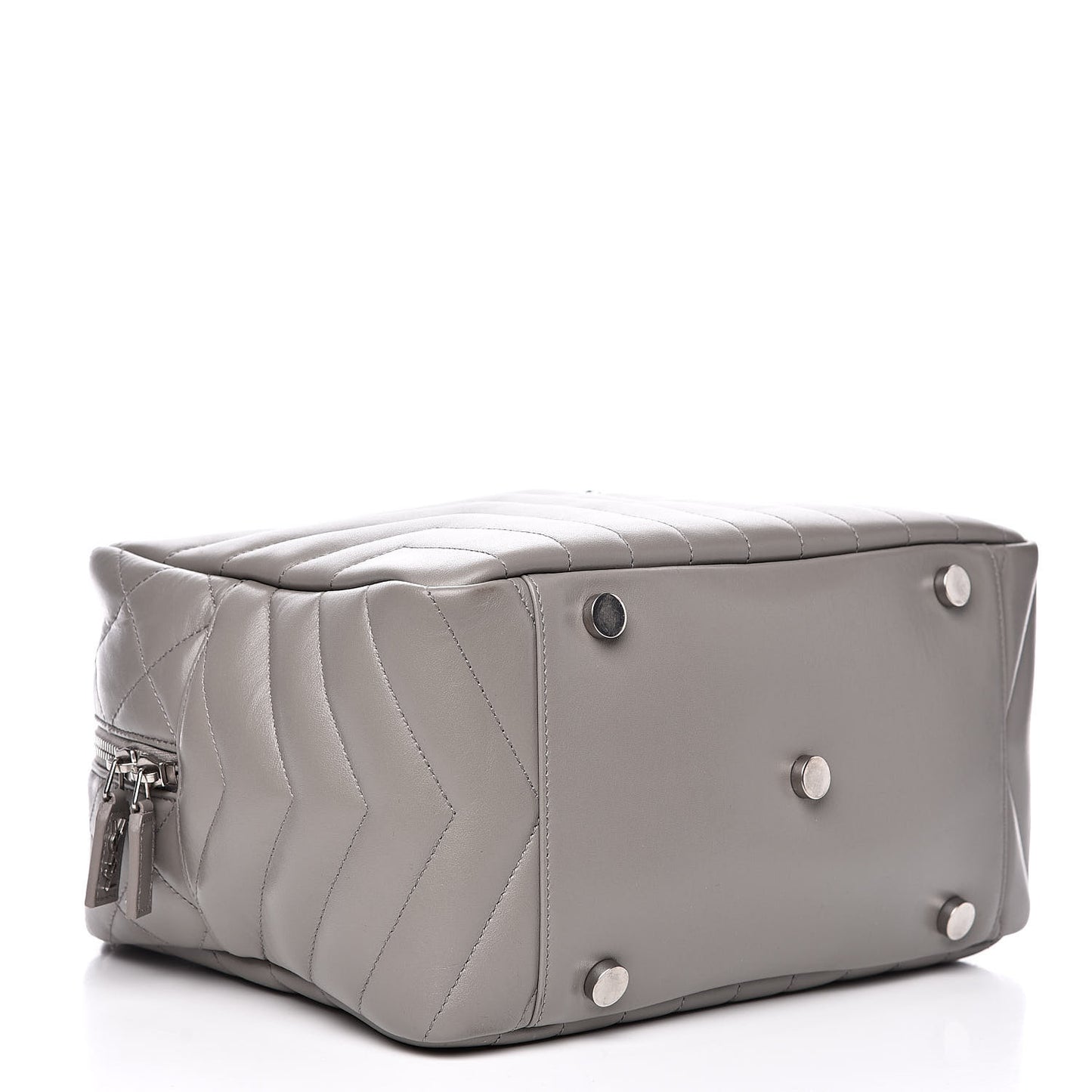 Calfskin Y Quilted Monogram Loulou Bowling Bag Grey