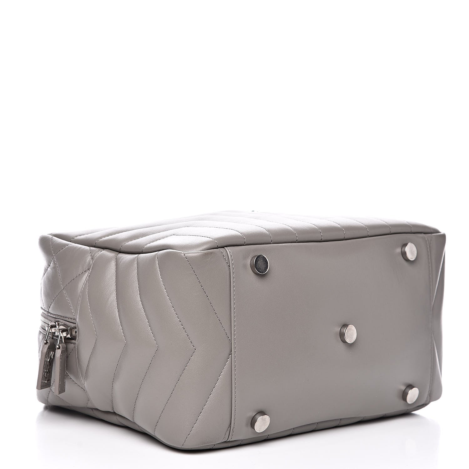 Saint Laurent Calfskin Y Quilted Monogram Loulou Bowling Bag Grey 4 of 9