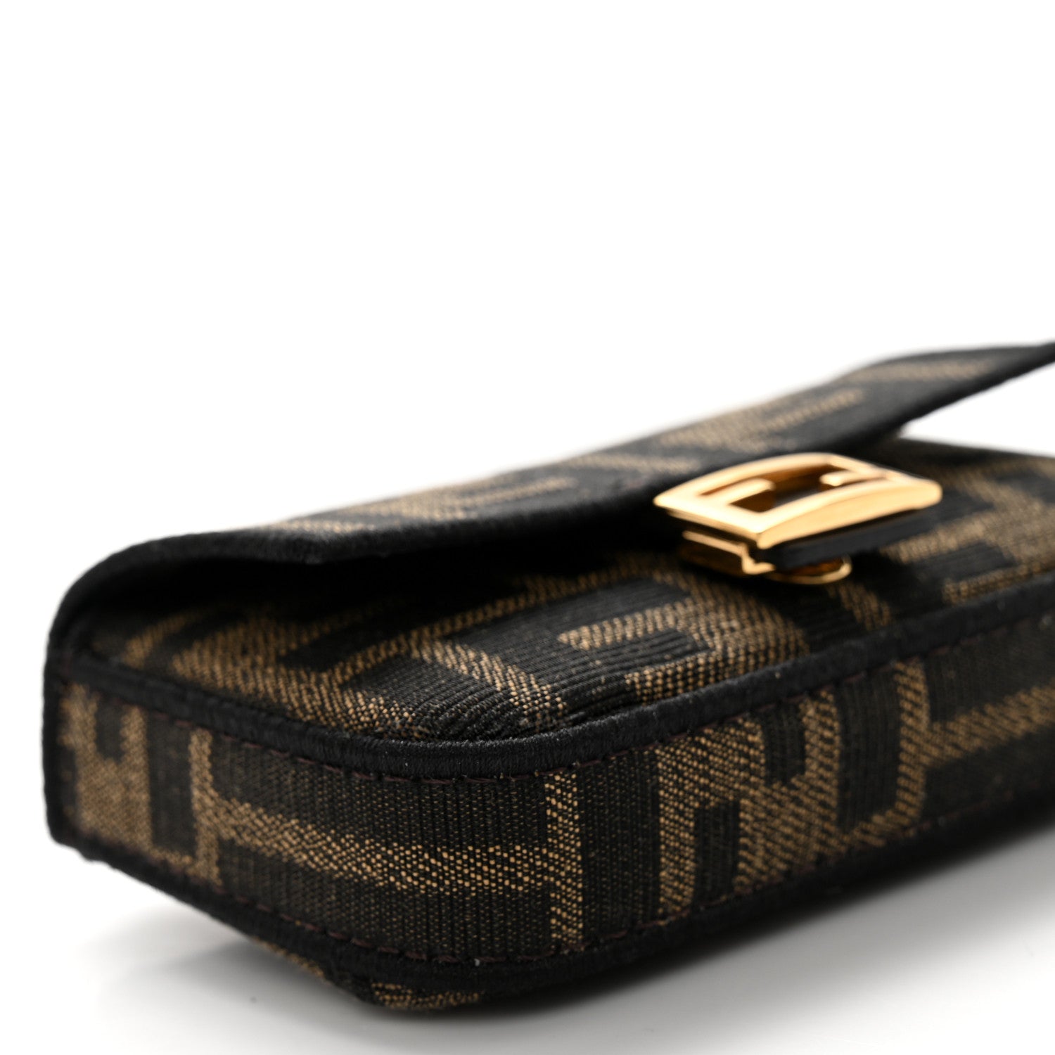 Fendi Fabric Jacquard FF 1974 Nano Baguette Charm Tobacco Moro Black 8 of 9