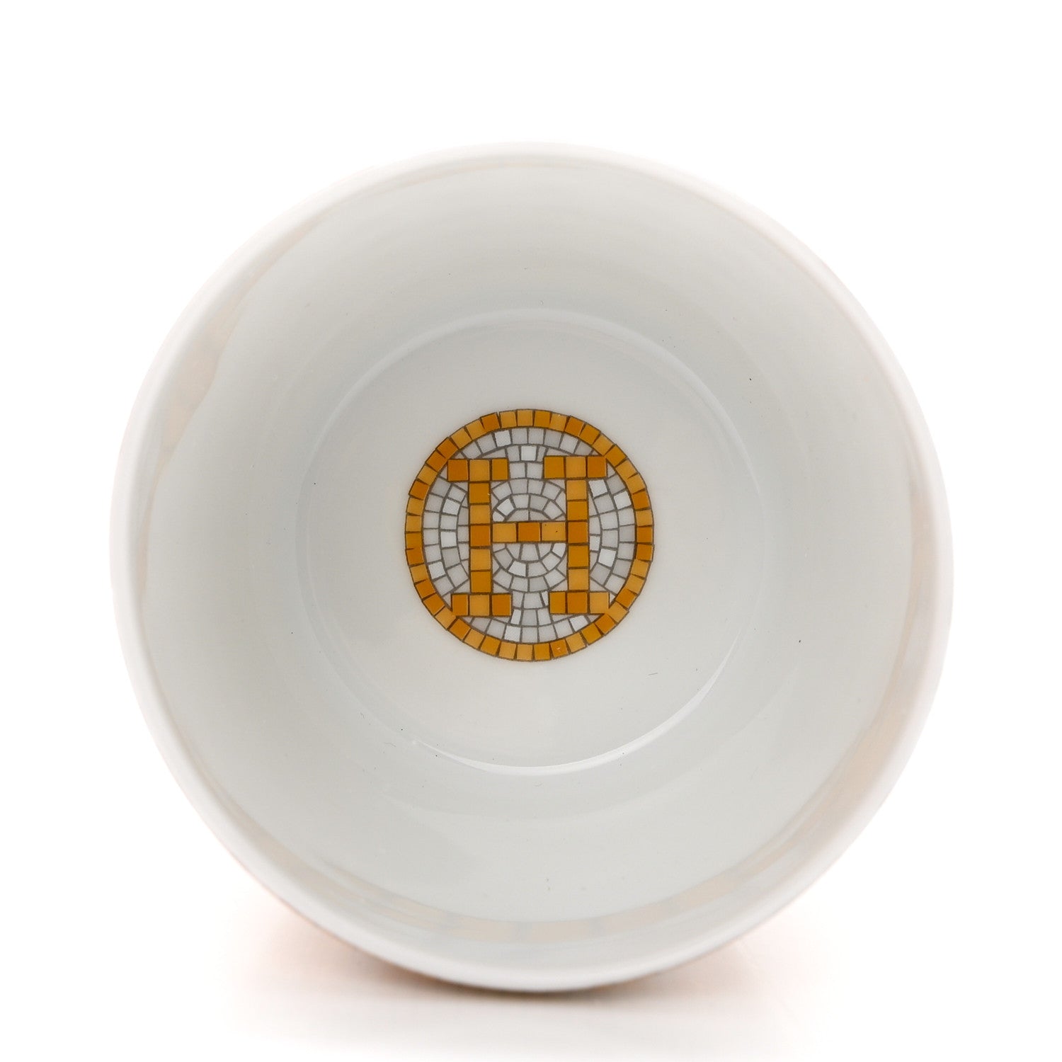 Hermes Porcelain Mosaique Au 24 Porcelain Candle Tumbler Gold