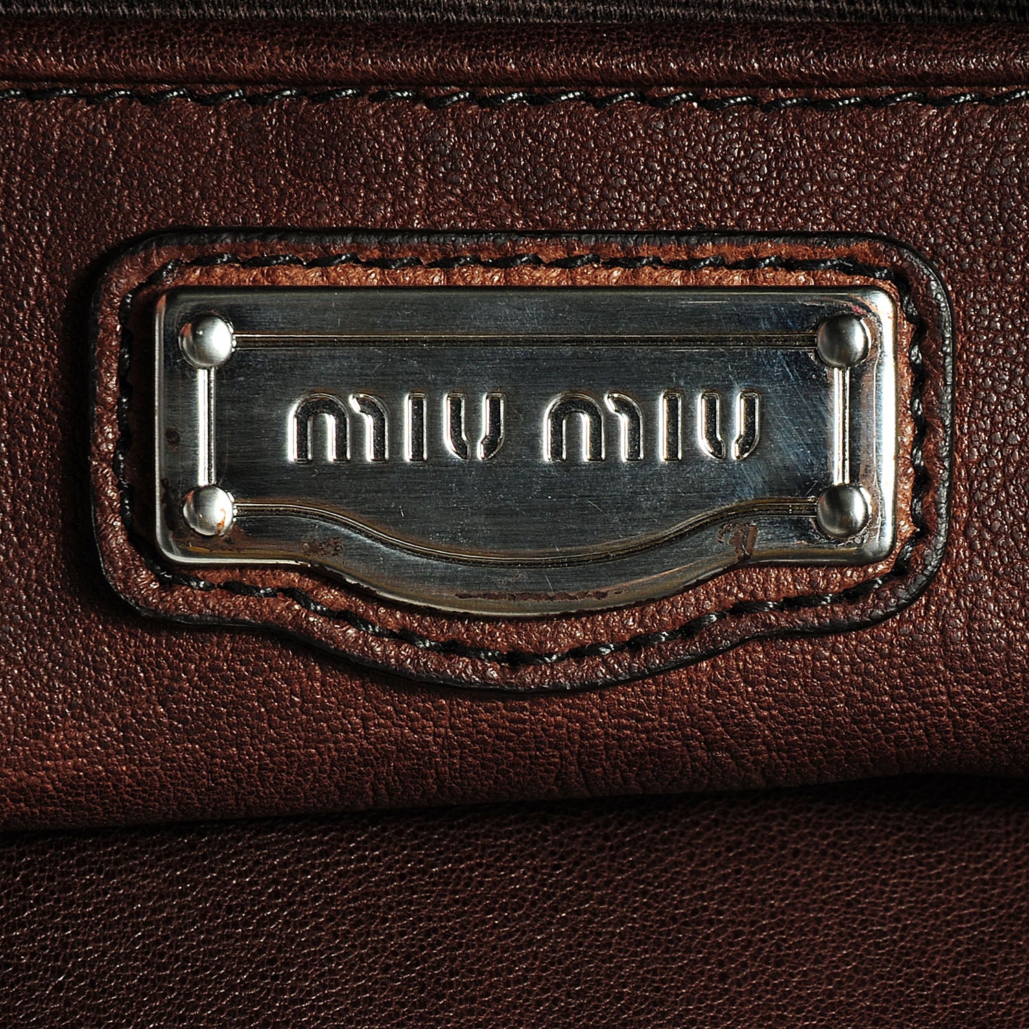 Miu Miu Nappa Monk Satchel Bruciato 6 of 9