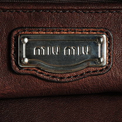 Miu Miu Nappa Monk Satchel Bruciato 6 of 9