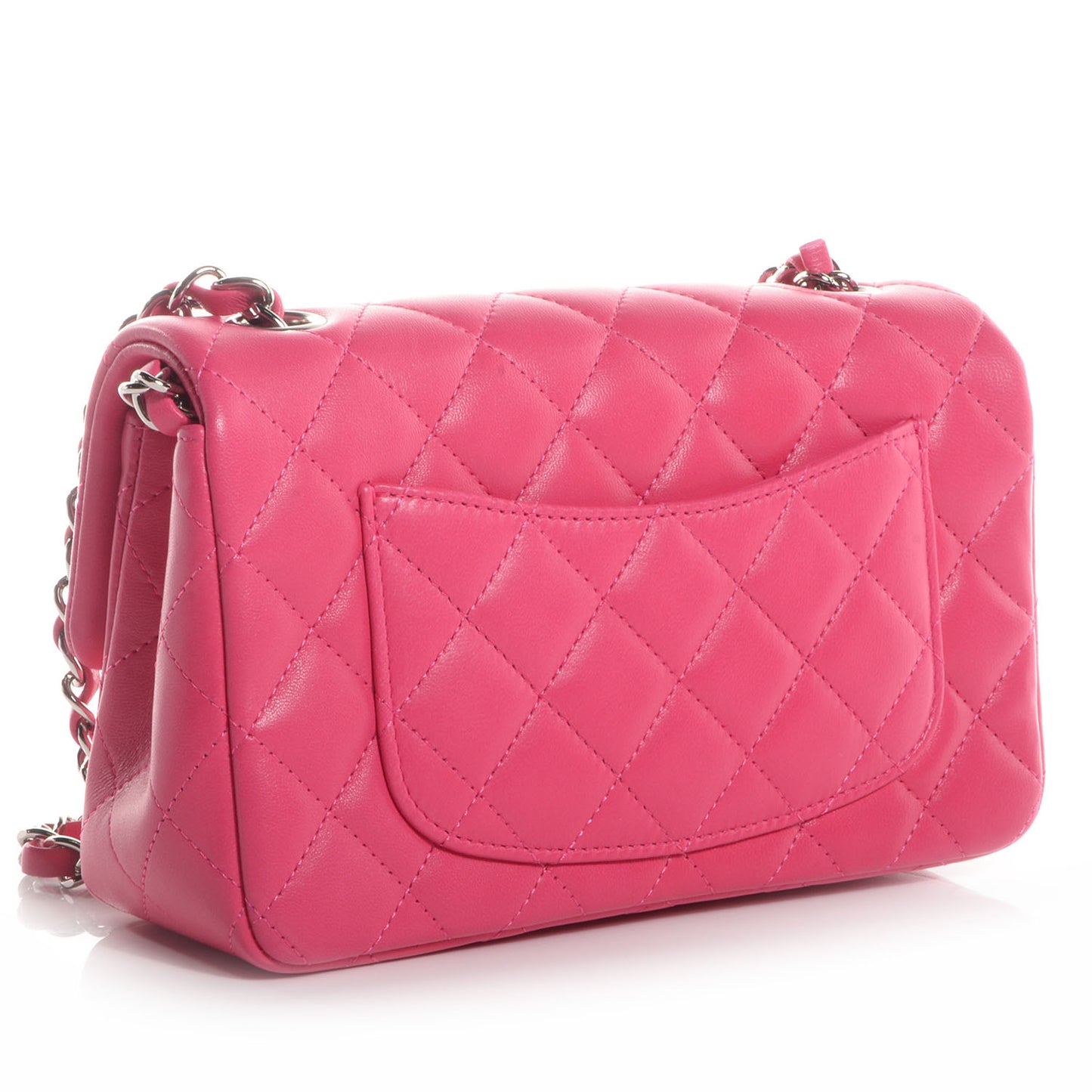 Lambskin Quilted Mini Flap Dark Pink