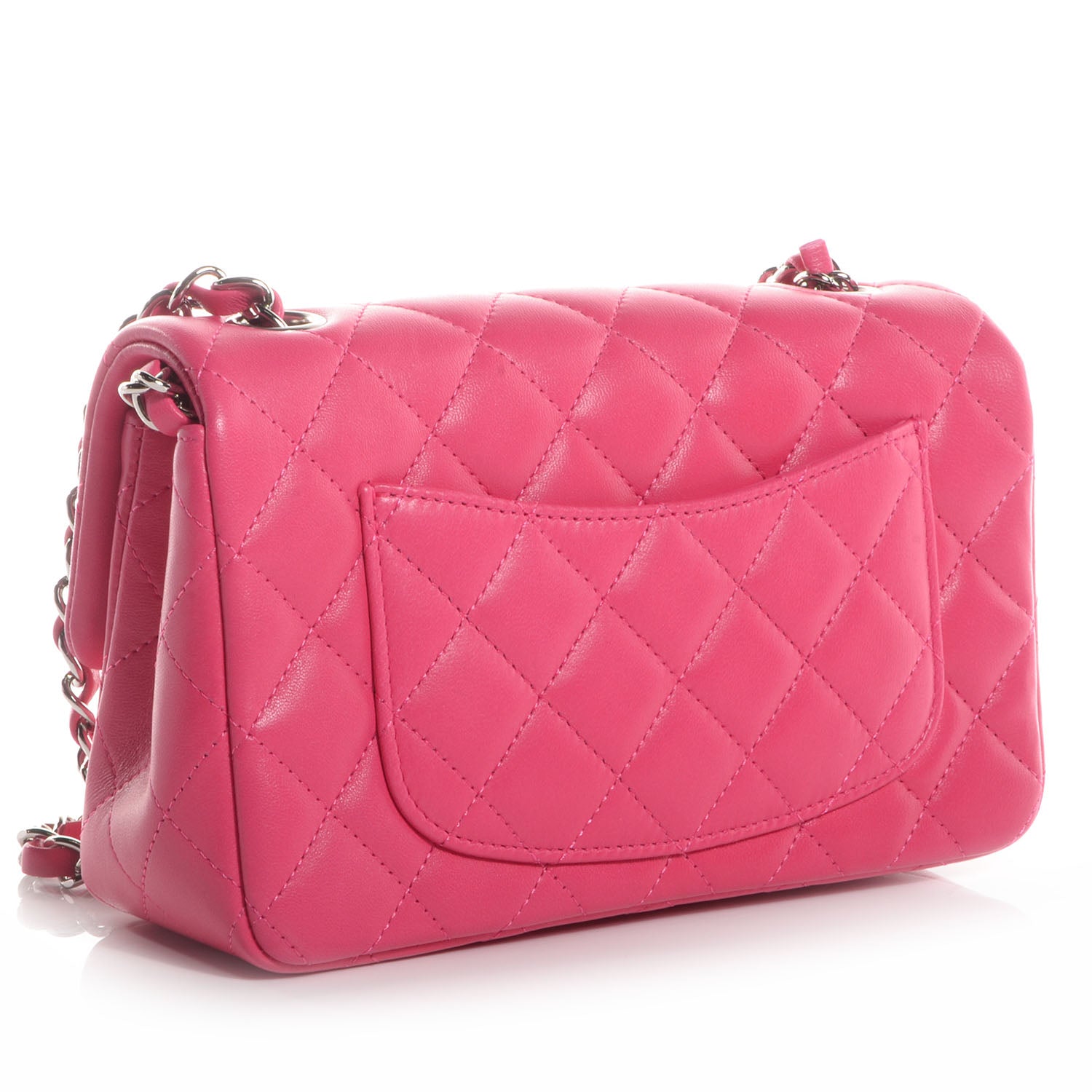 Chanel Lambskin Quilted Mini Flap Dark Pink 3 of 9