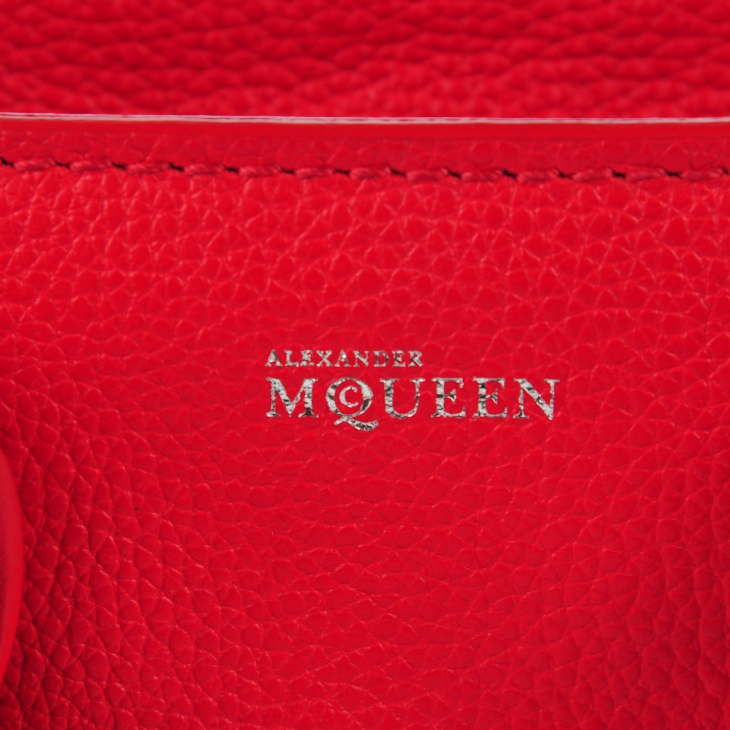 Pebbled Calfskin Mini Padlock Tote Red
