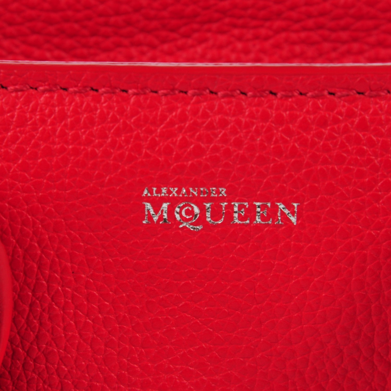 Alexander McQueen Pebbled Calfskin Mini Padlock Tote Red 7 of 9