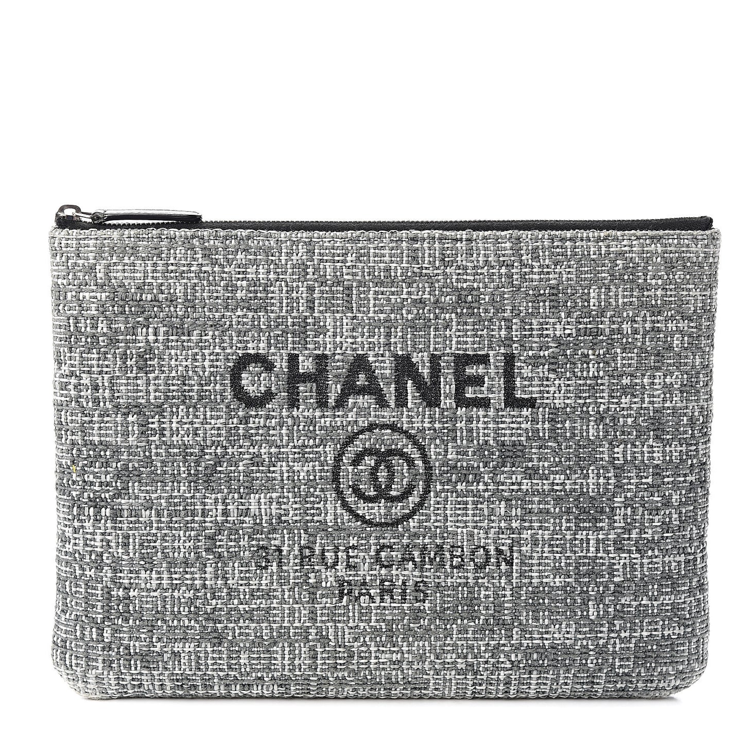 Tweed CC Medium Cosmetic Case Grey Black