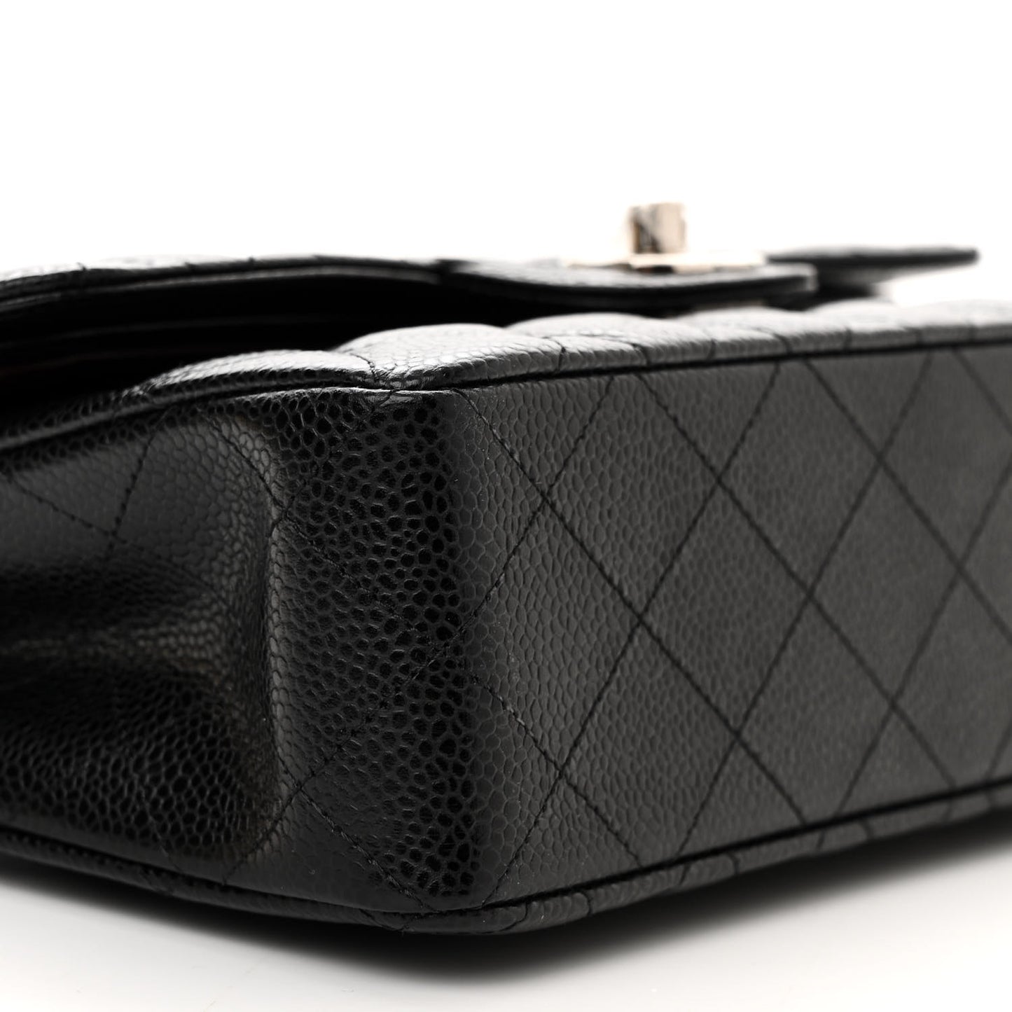 Caviar Quilted Small Double Flap Black