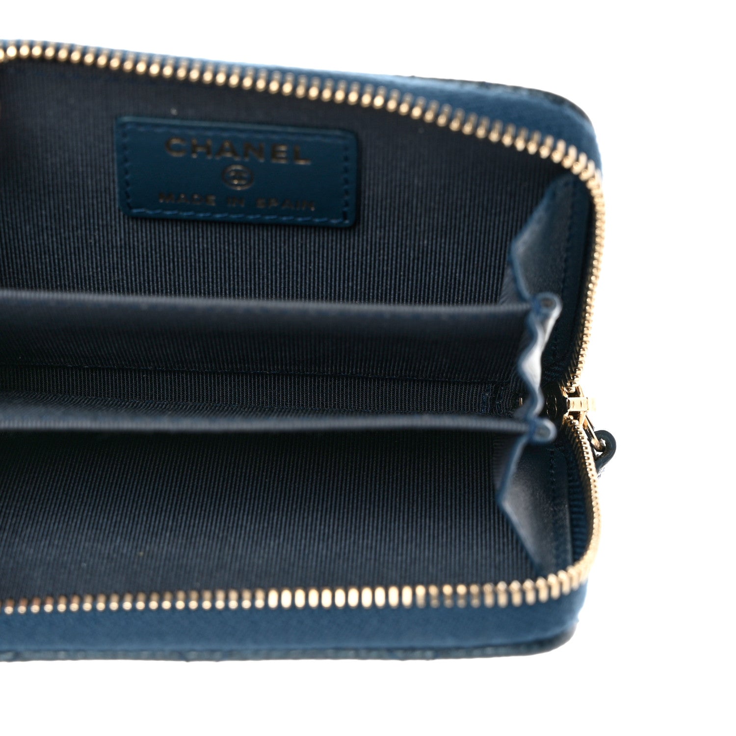 Chanel Iridescent Caviar Quilted Zip Coin Purse Dark Blue 6 of 7