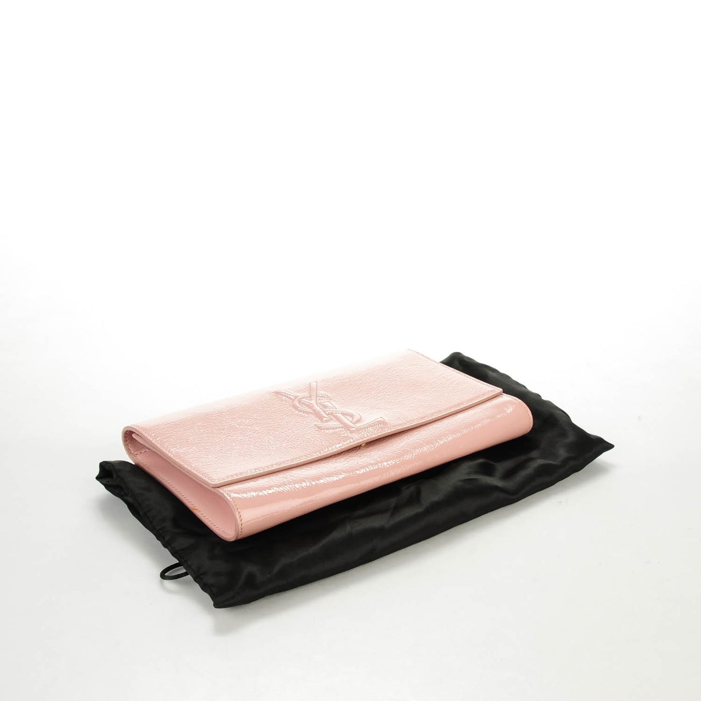 Textured Patent Large Belle De Jour Clutch Dragee