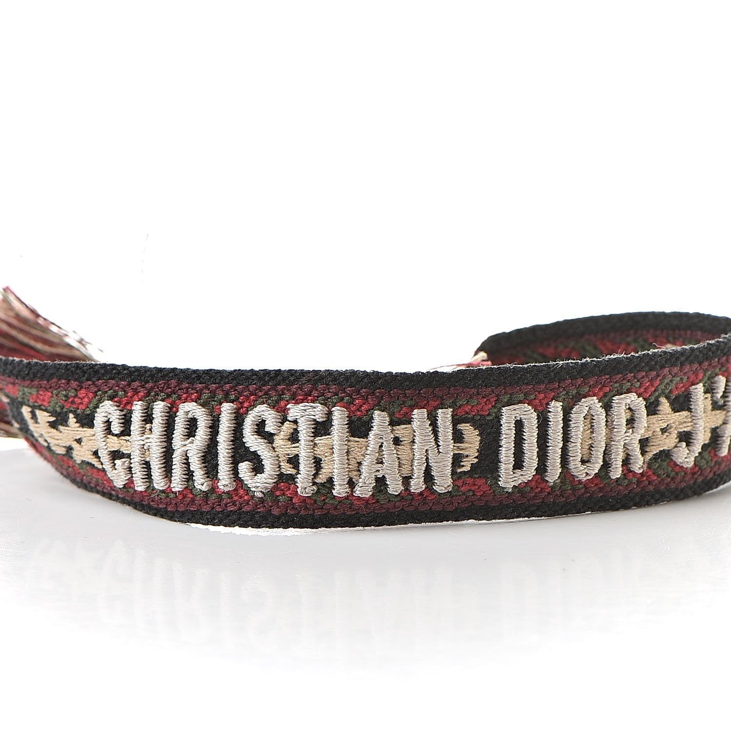 Christian Dior Woven Cotton J'Adior Friendship Bracelet Red Multicolor 4 of 4