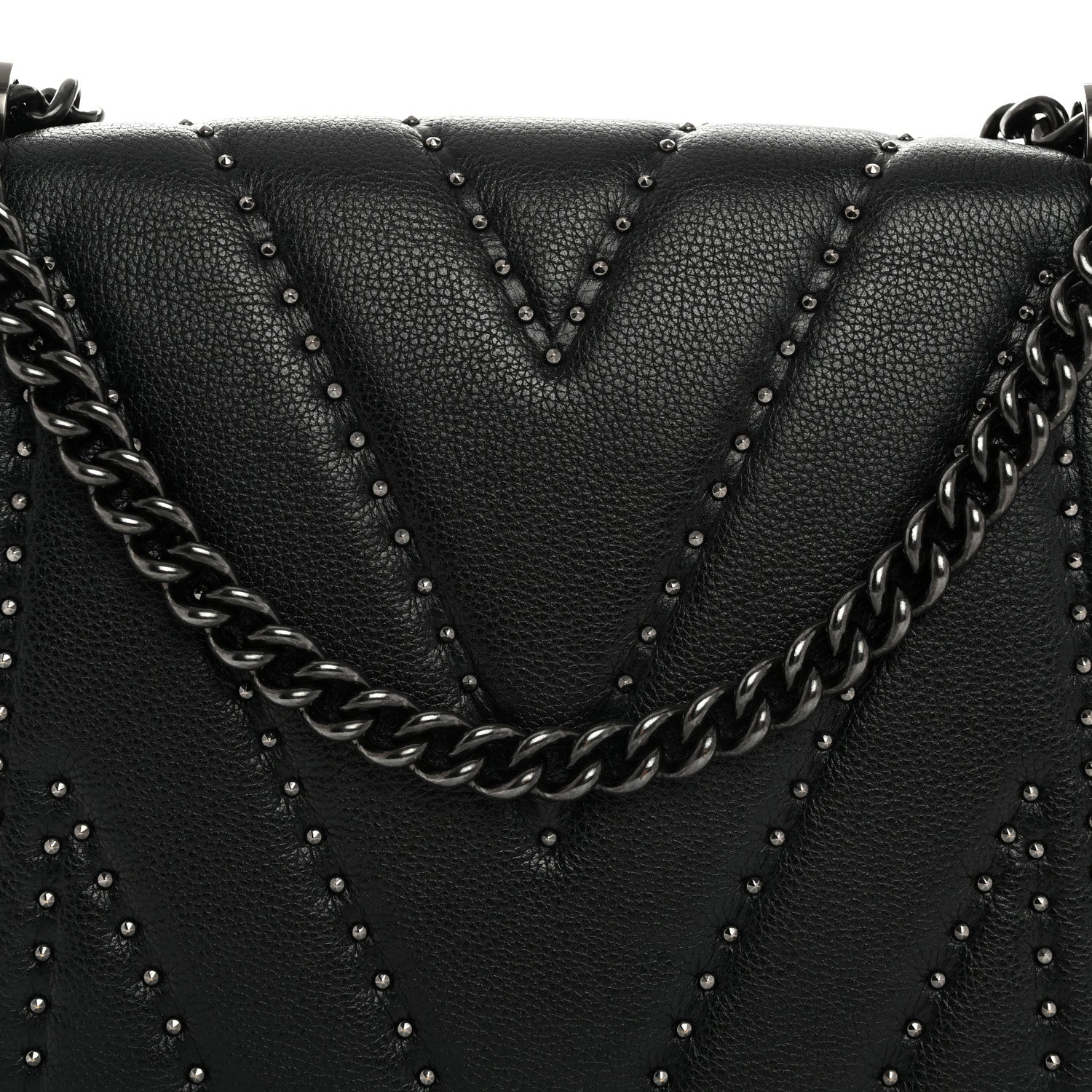 MCM Calfskin Stud Disco Flap Crossbody Bag Black 9 of 11