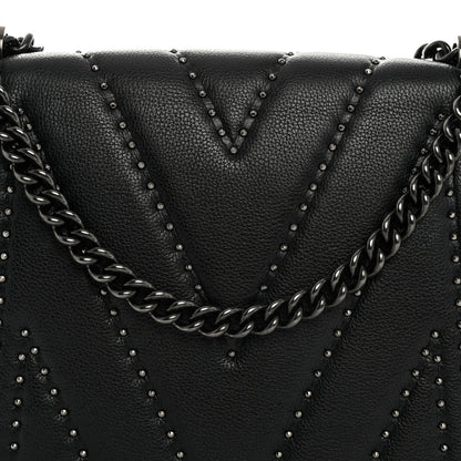 MCM Calfskin Stud Disco Flap Crossbody Bag Black 9 of 11