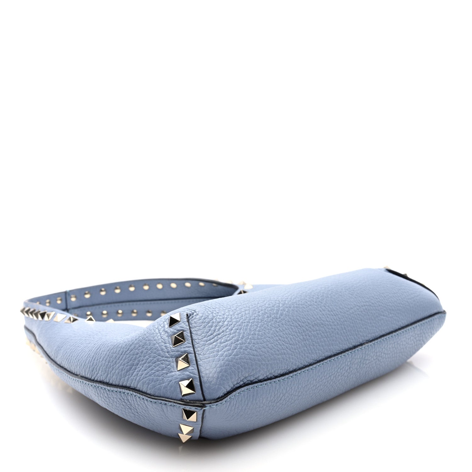 Valentino Garavani Pebbled Calfskin Small Rockstud Flip Lock Hobo Niagara 3 of 8