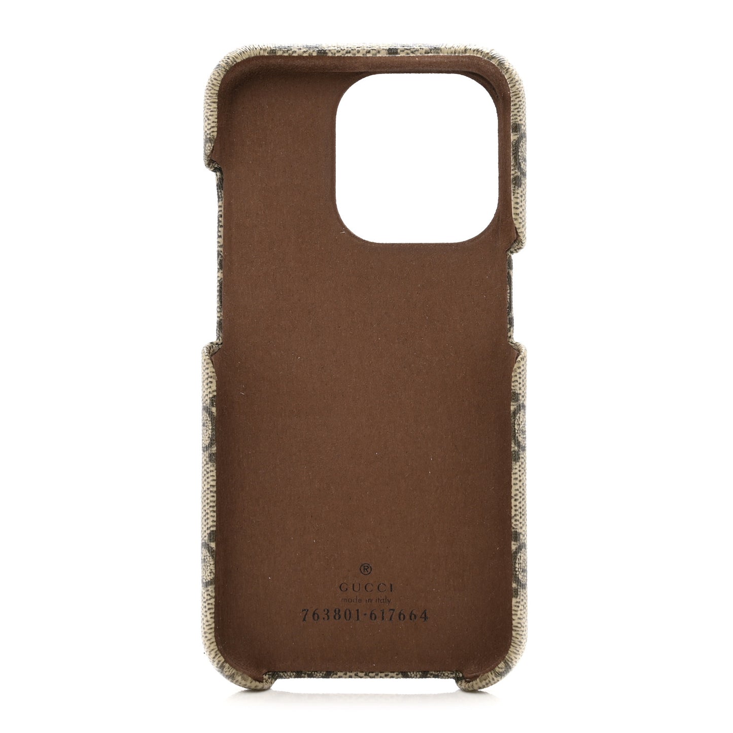 GG Supreme Monogram Ophidia iPhone 15 Pro Phone Case Beige Ebony