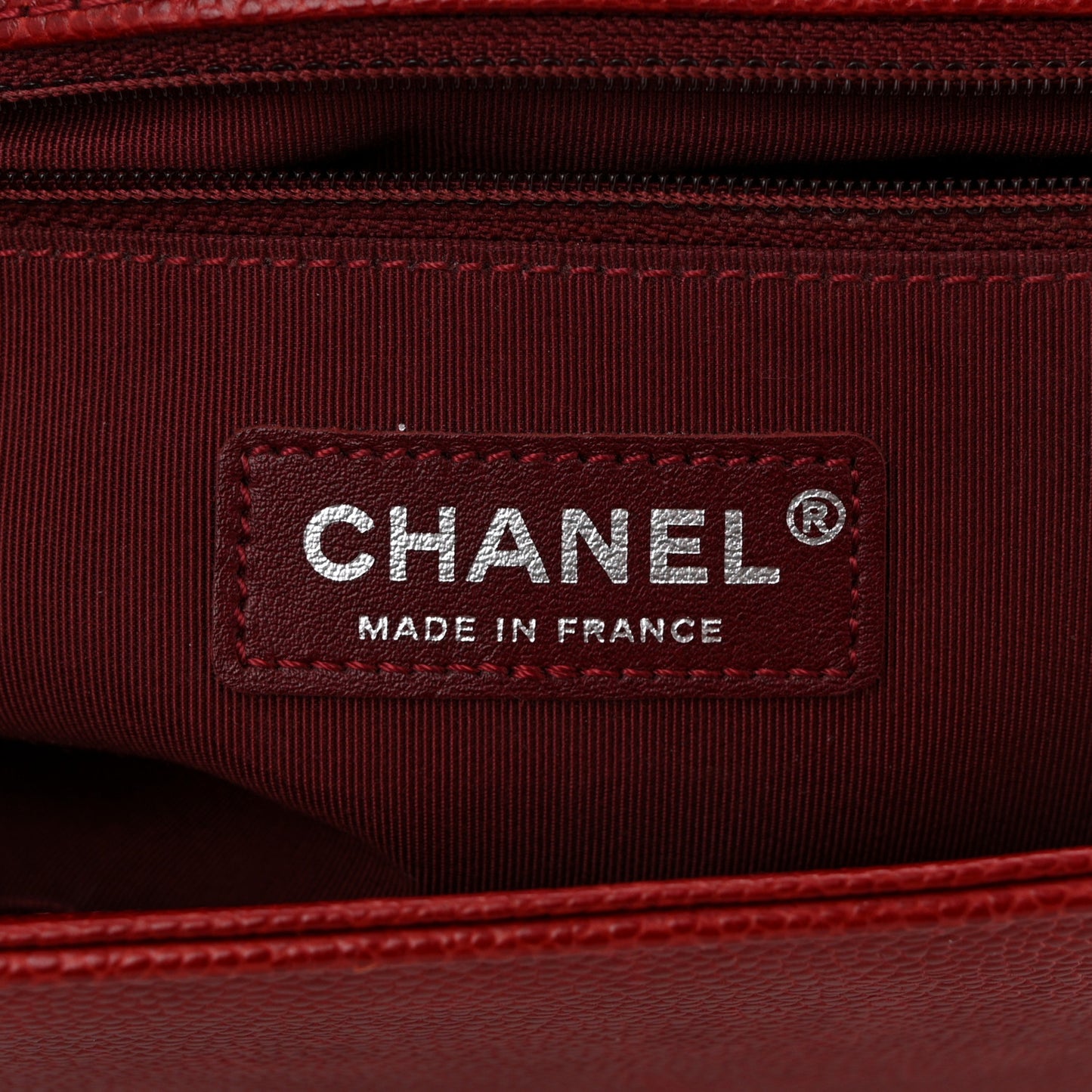 Caviar Quilted Large Boy Flap Dark Red