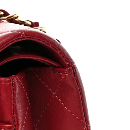 Chanel Lambskin Quilted Medium Double Flap Burgundy 12 of 15