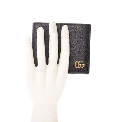 Gucci Calfskin Boar Effect GG Marmont Bi-Fold ID Wallet Black 2 of 8