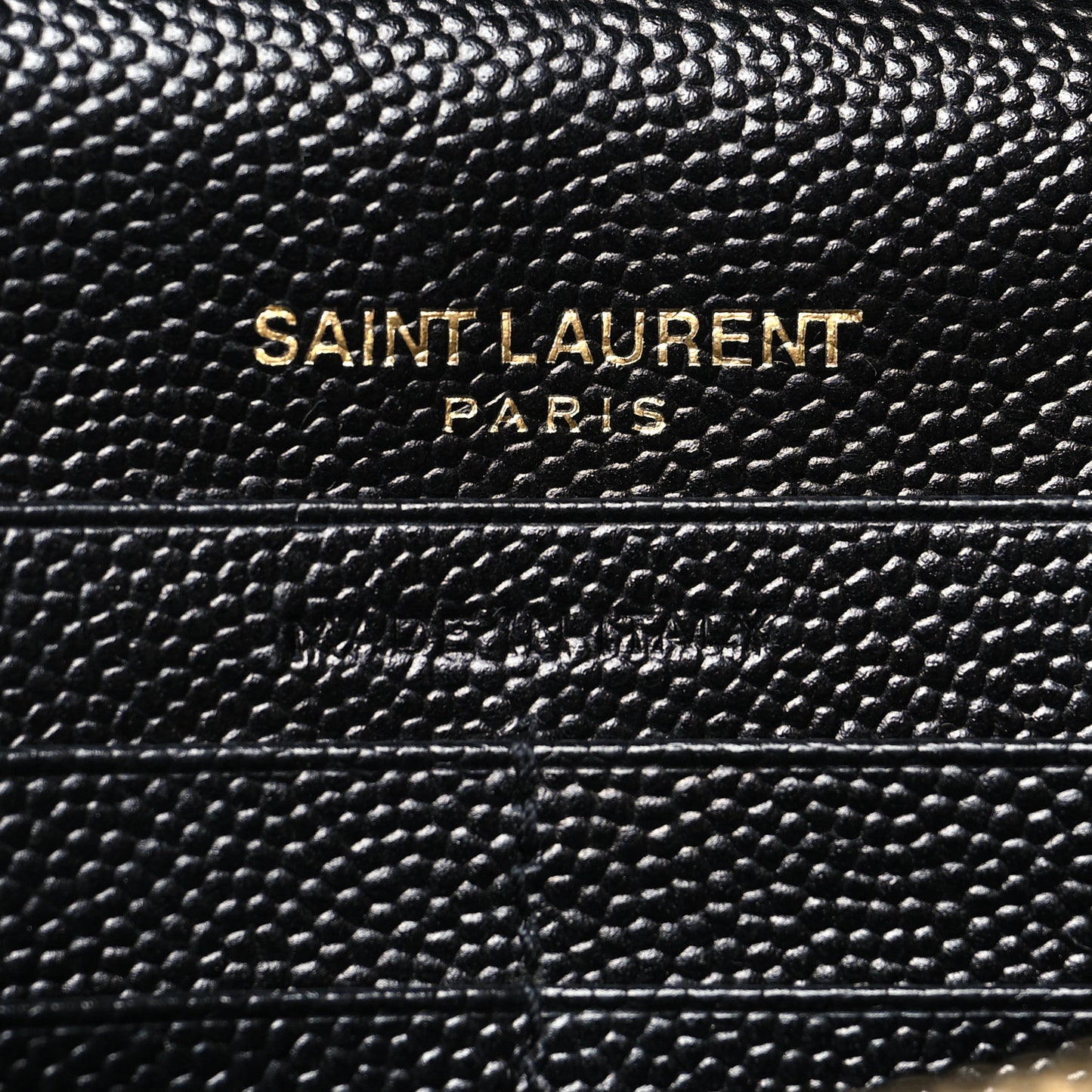 Grain De Poudre Matelasse Chevron Monogram Chain Wallet Black