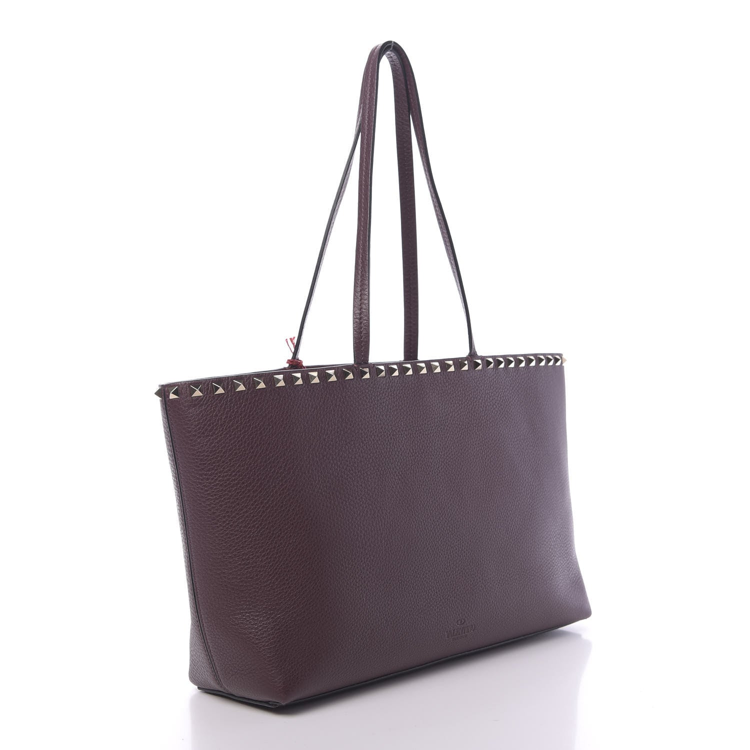 Valentino Garavani Grained Calfskin Small Rockstud Shoulder Tote Rubin 3 of 9