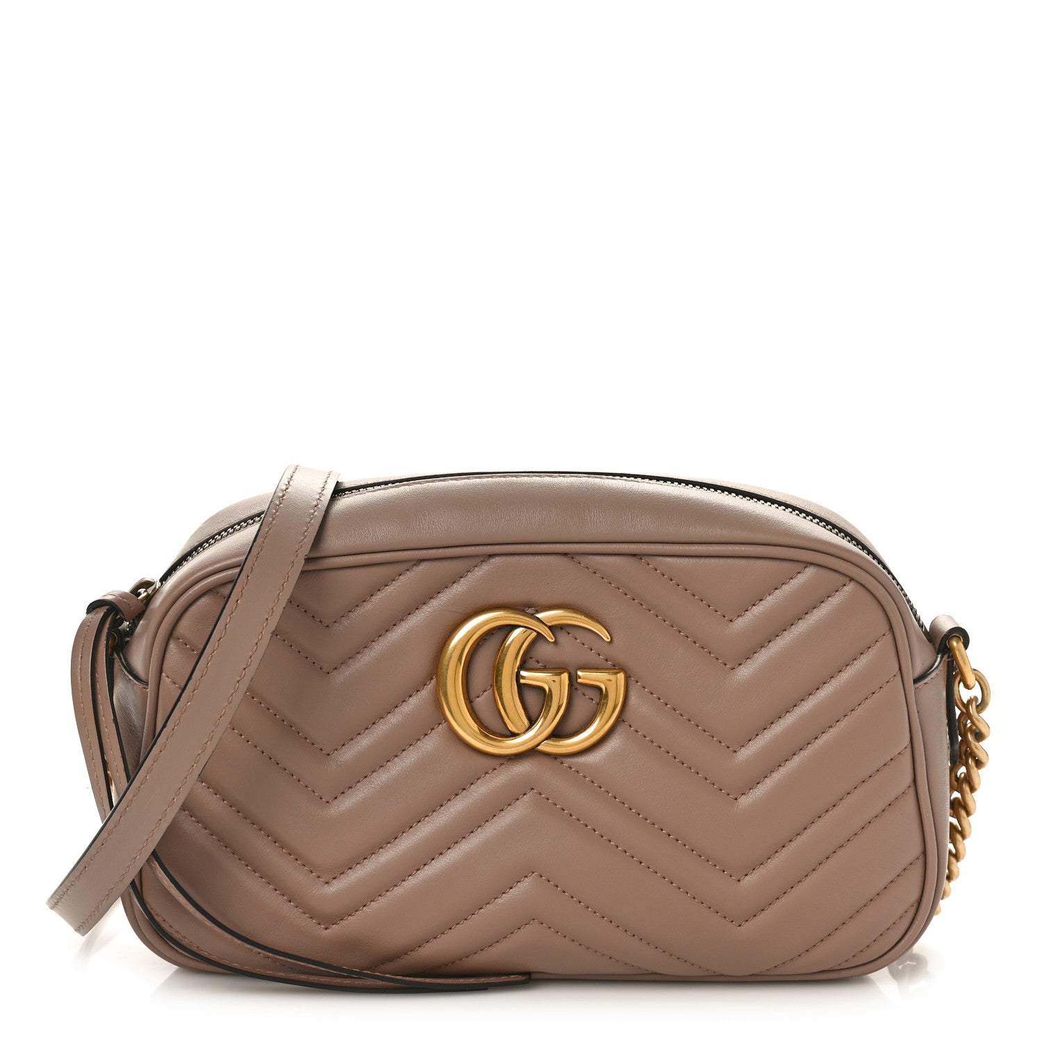 Gucci Calfskin Matelasse Small GG Marmont Chain Shoulder Bag Porcelain Rose 1 of 10