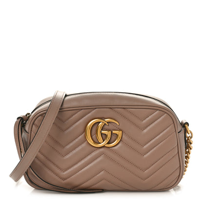 Gucci Calfskin Matelasse Small GG Marmont Chain Shoulder Bag Porcelain Rose 1 of 10