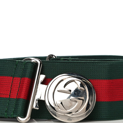 Gucci Nylon Web Belt 80 32 Red Green 7 of 9