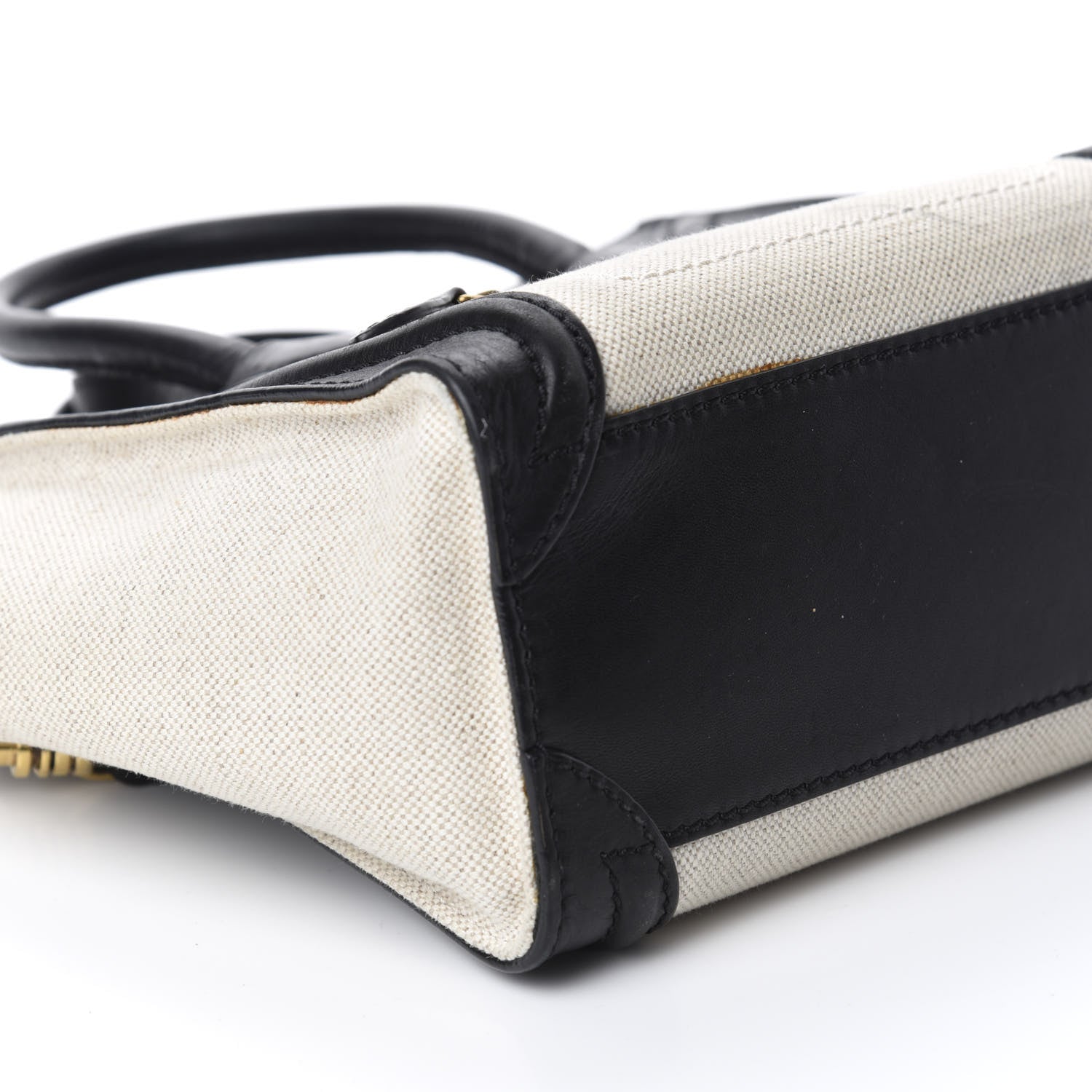Celine Textile Smooth Calfskin Nano Bi-Color Luggage Beige 6 of 14
