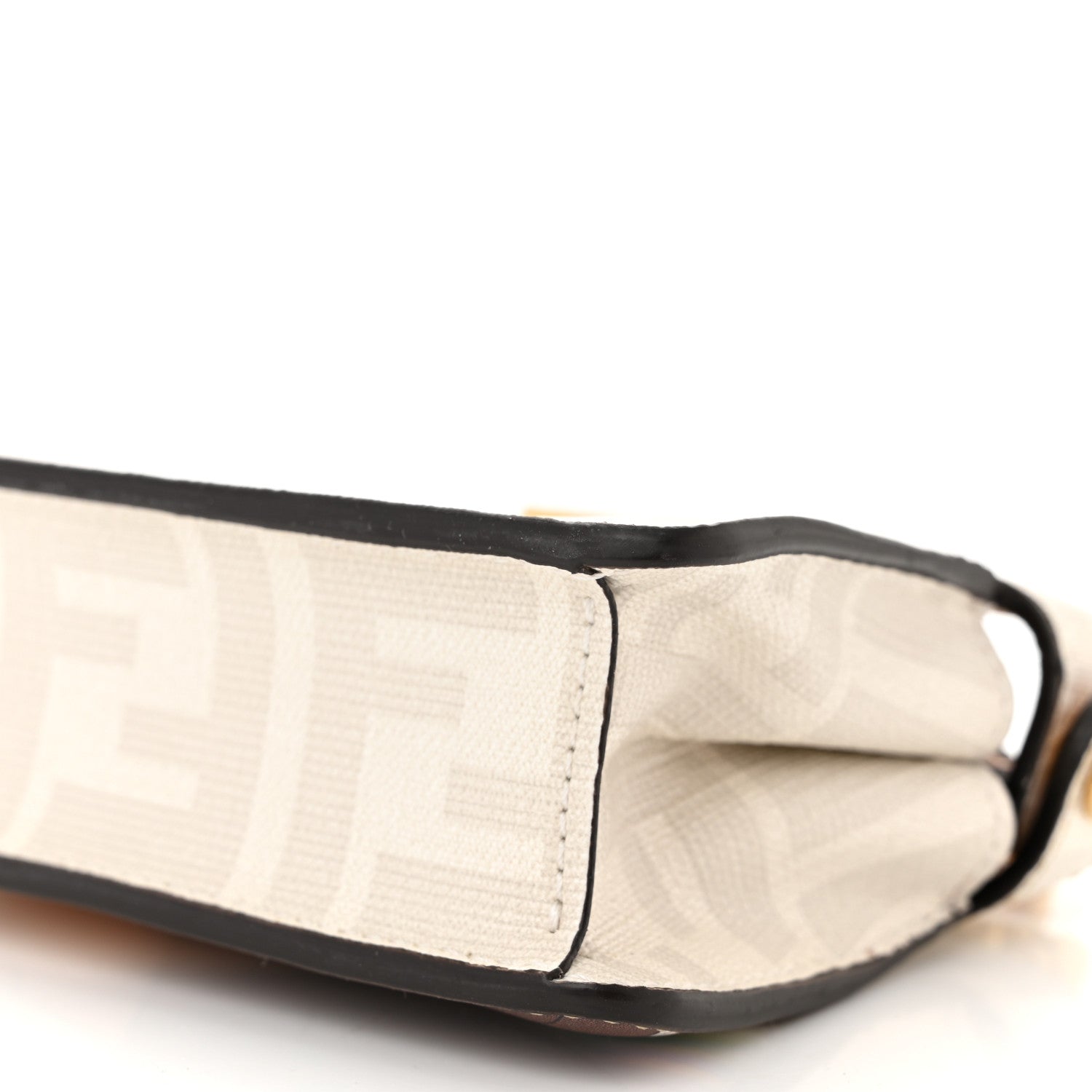 Fendi Glazed Fabric FF Bikini Girls Inlay Nano Peekaboo Maxi Handle Satchel Bianco Perla Multicolor 11 of 11