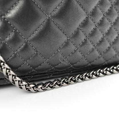 Versace Metallic Nappa Quilted Icon Shoulder Bag Grey 11 of 14