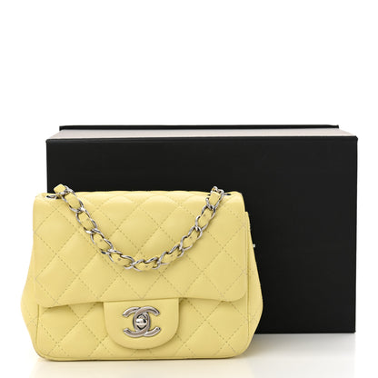 Chanel Lambskin Quilted Mini Square Flap Light Yellow 14 of 14