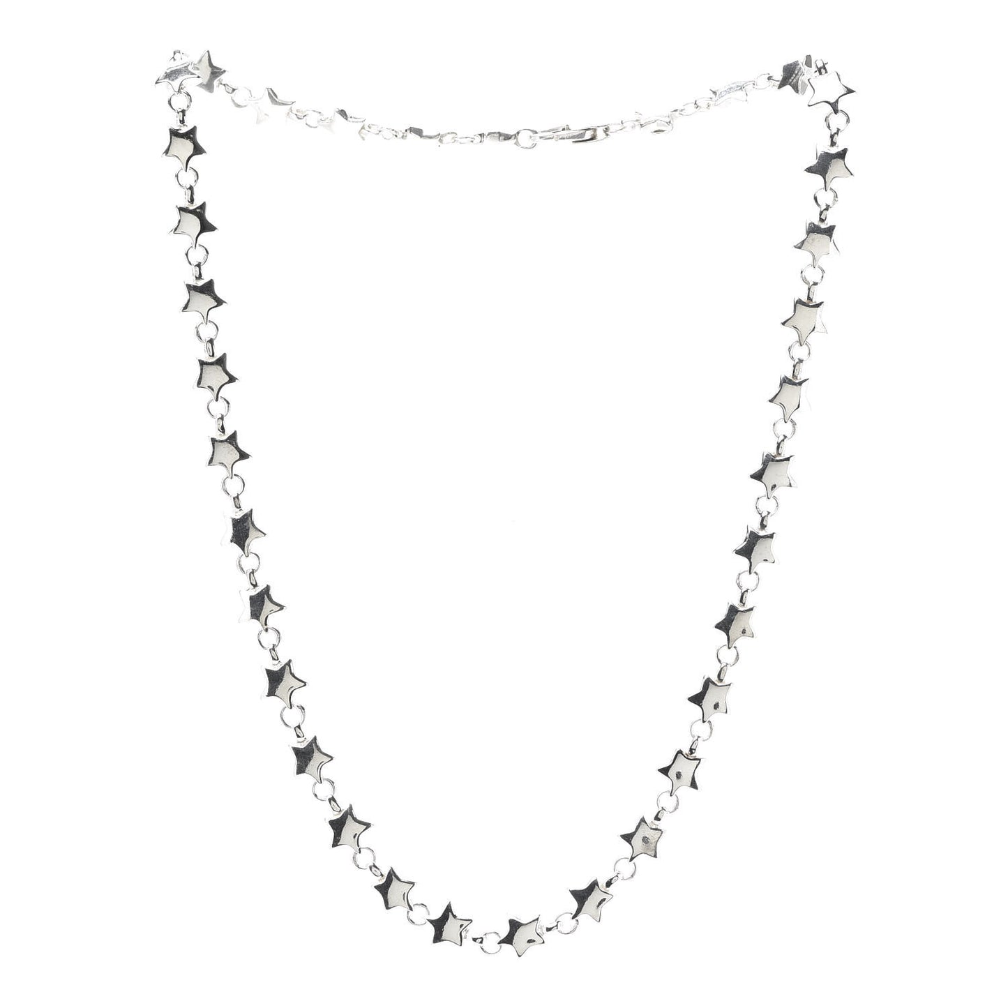 Sterling Silver Star Link Necklace