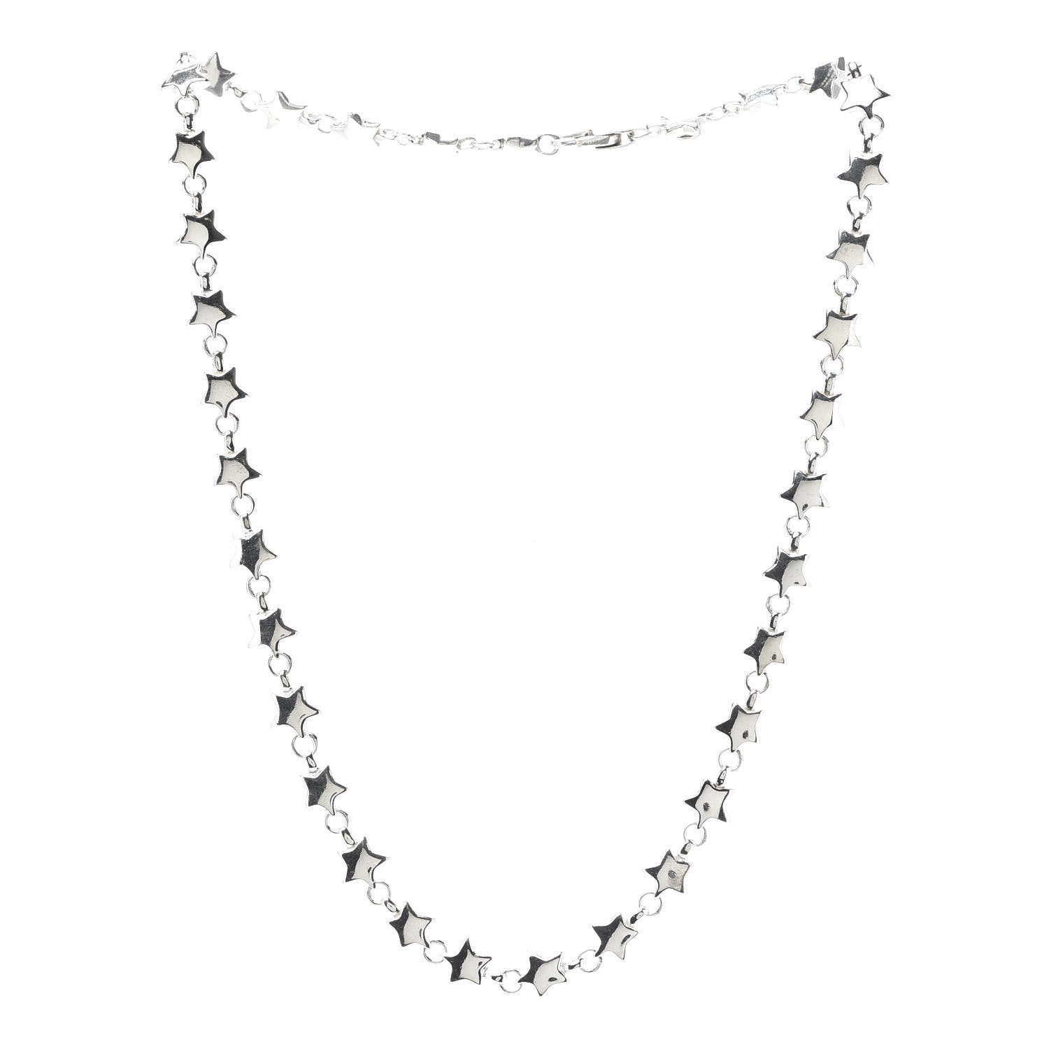 Tiffany Sterling Silver Star Link Necklace 3 of 5