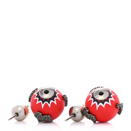 Christian Dior Crystal Mise En Dior Tribal Earrings Matte Red 4 of 6