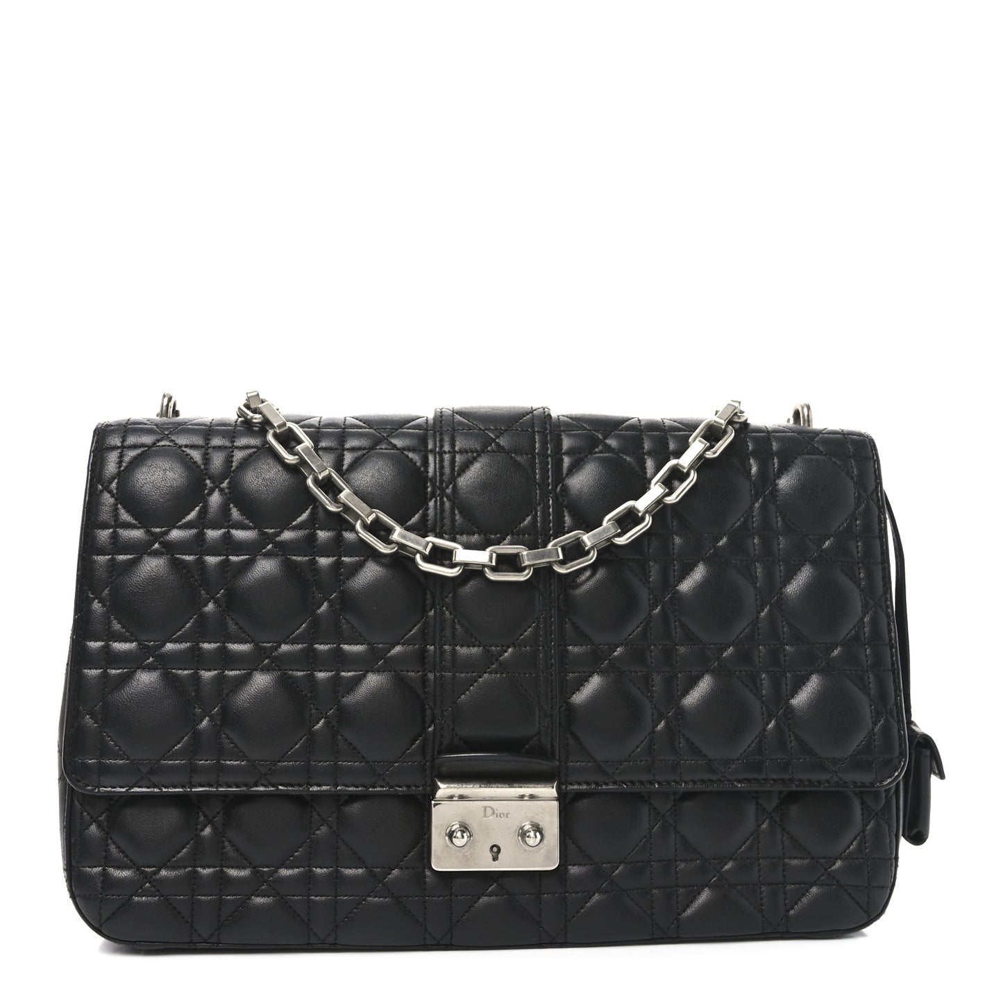 Lambskin Cannage Large Miss Dior Flap Black