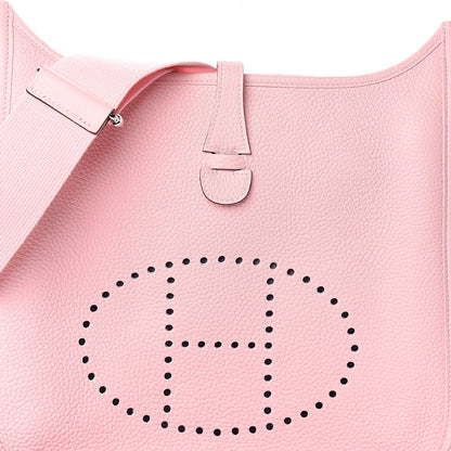 Hermes Taurillon Clemence Evelyne III PM Rose Sakura 7 of 9