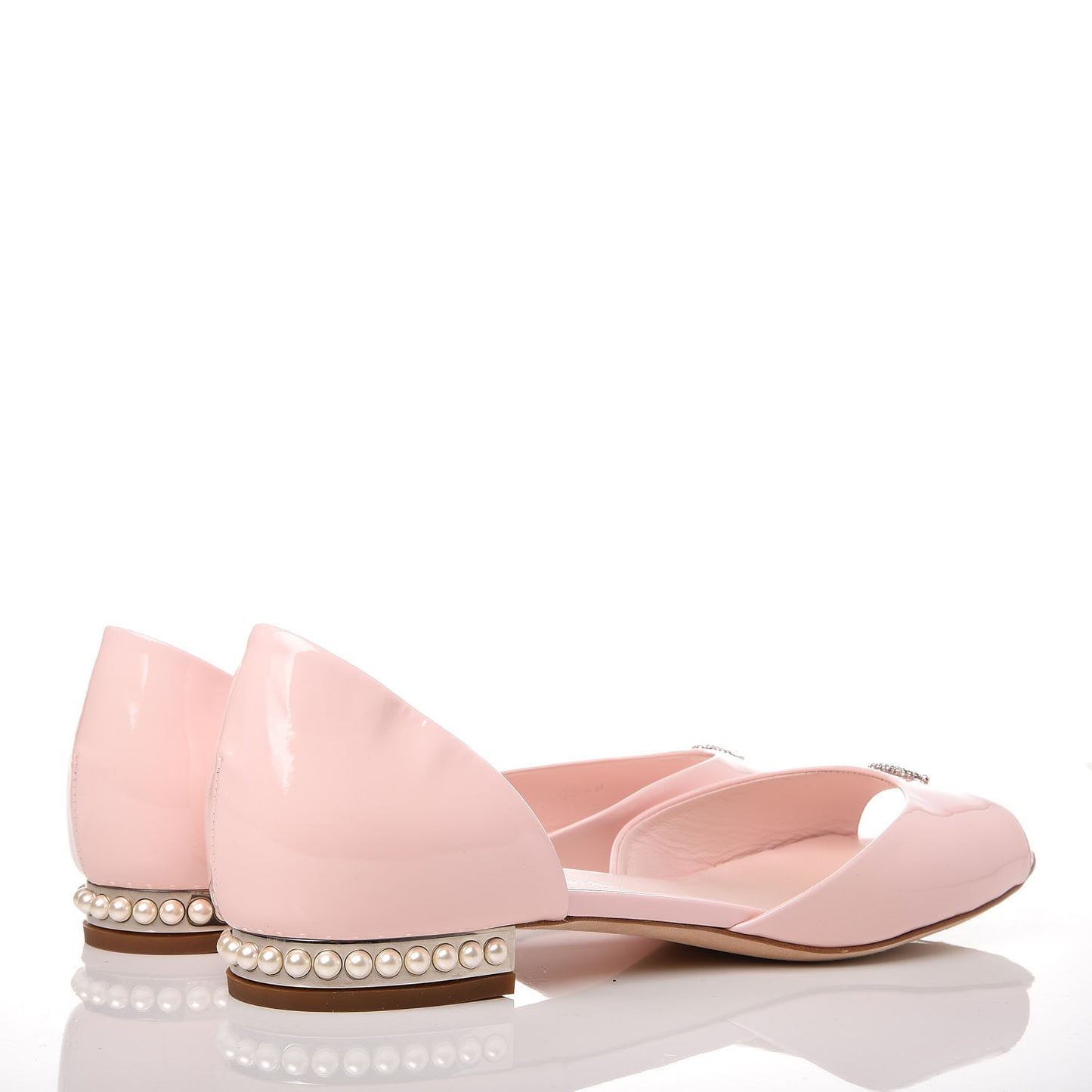 Patent Pearl CC Open Sandals 39.5 Pink
