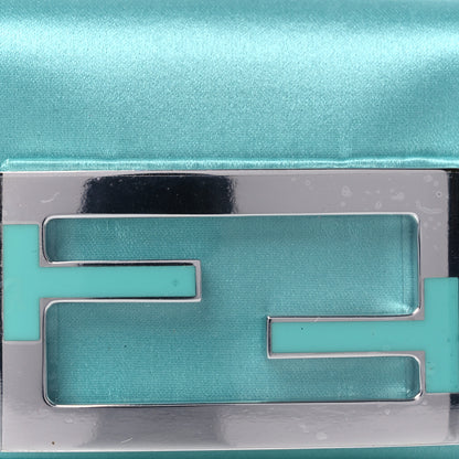 Fendi X TIFFANY Satin Silk Sterling Silver Nano Maxi Buckle Baguette Tiffany Blue 9 of 17