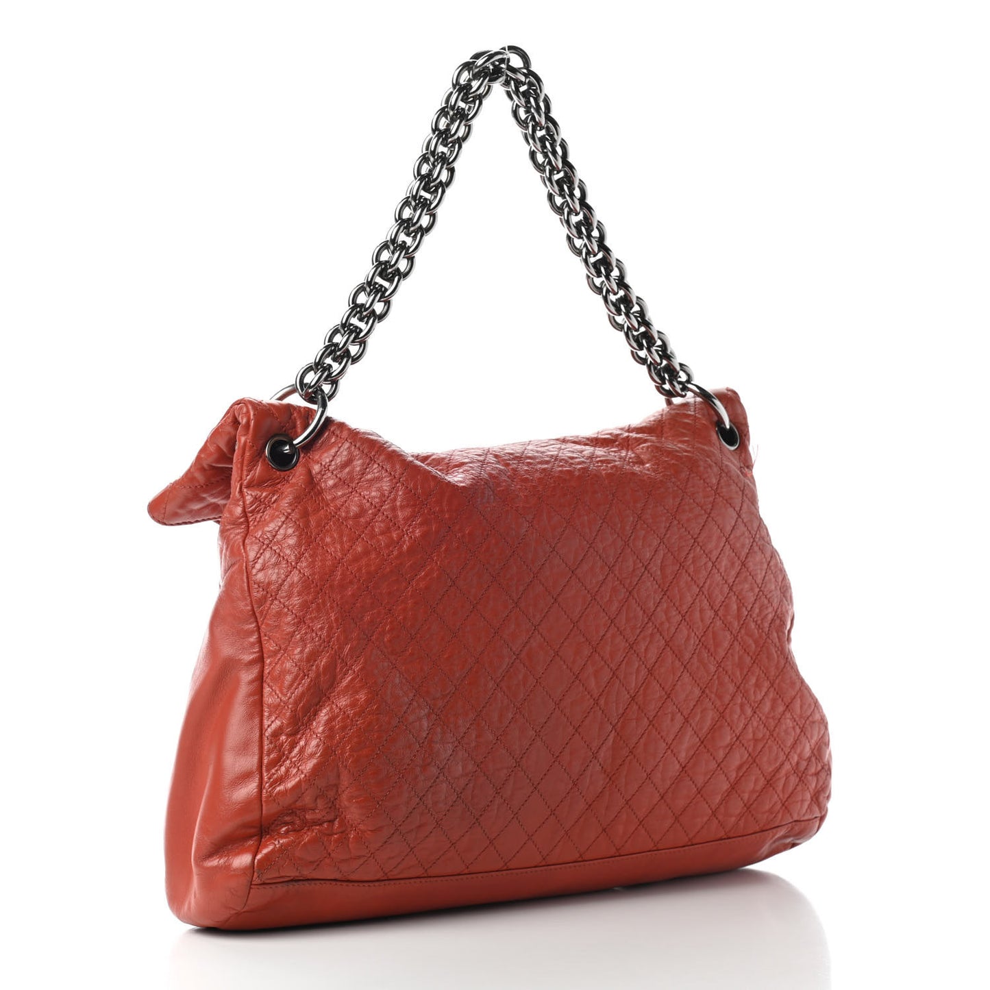 Lambskin Quilted New Lock Flap Red