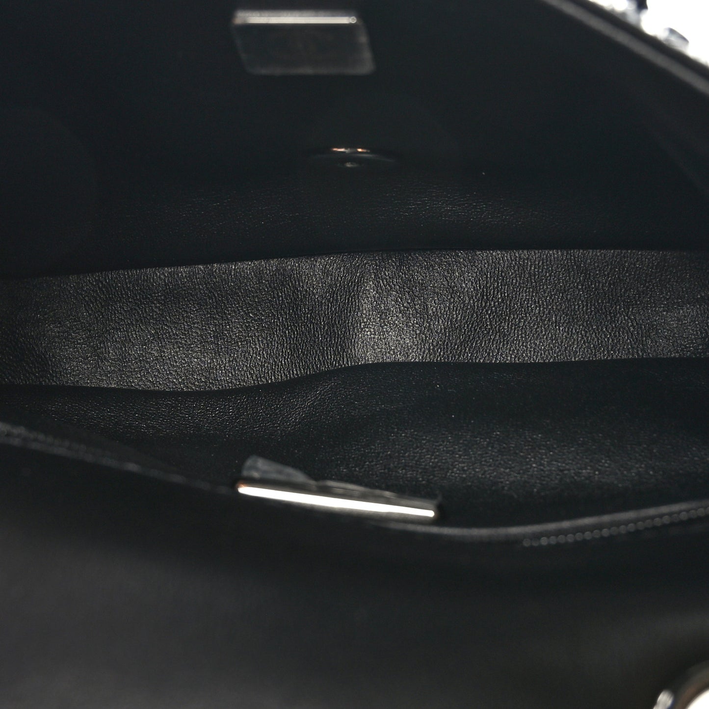 Sequin Lambskin Small Flap Black Silver