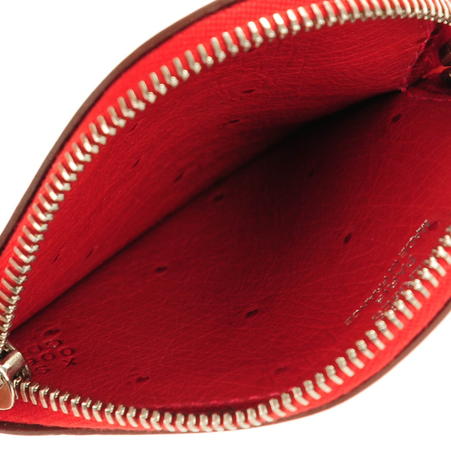 Ostrich Tutti Frutti Strawberry Coin Purse Charm Rouge Vif Canopee