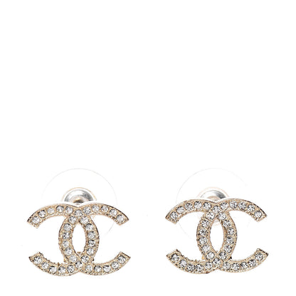 Chanel Crystal CC Earrings Light Gold 1 of 3