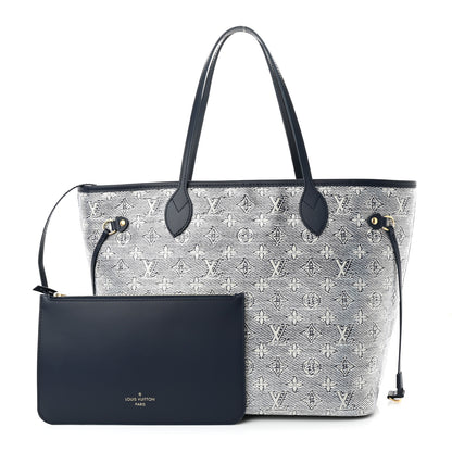 Louis Vuitton Monoglam Neverfull MM Blue 1 of 10