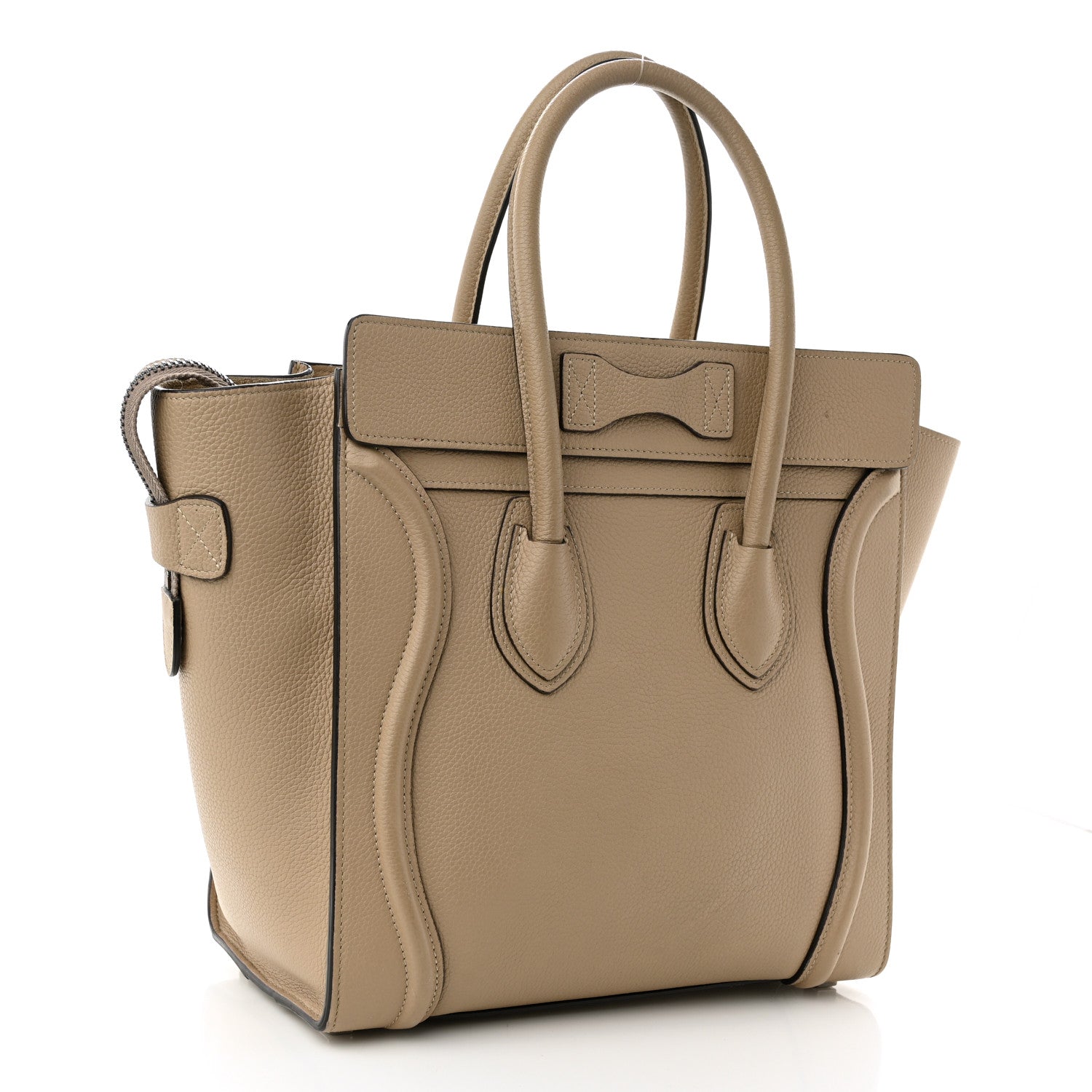 Celine Drummed Calfskin Micro Luggage Dune 3 of 14