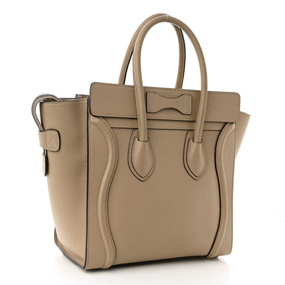 Celine Drummed Calfskin Micro Luggage Dune 3 of 14