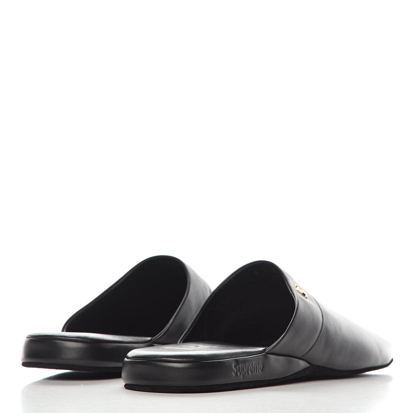 X SUPREME Lambskin Mens Hugh Slippers 8 Black