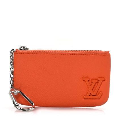Louis Vuitton Grained Calfskin Aerogram Key Pouch Orange 1 of 6